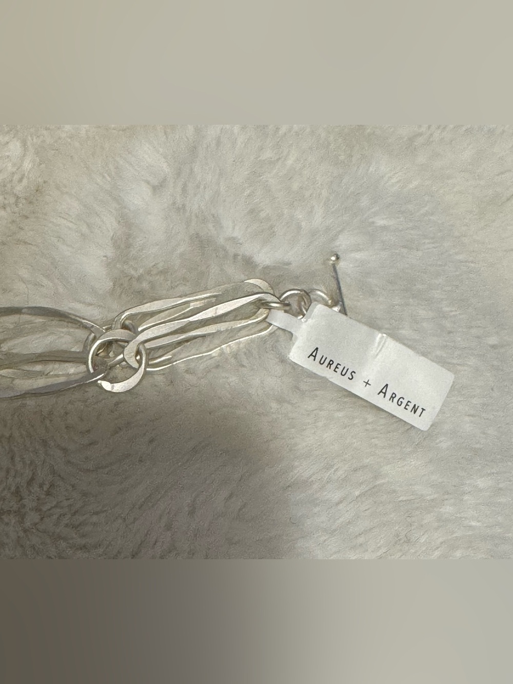 Banana Republic Aureus &Argent Silver Tone Sculptural paper clip style Bracelet - Picture 2 of 6